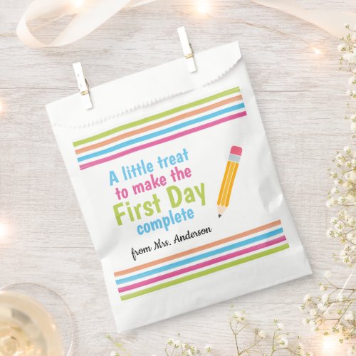 Back to School First Day Treat for Students Favor Bag