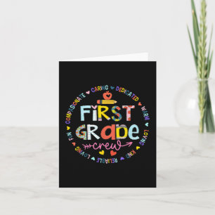 Back To School First Grade Crew Teacher Squad Matc Card