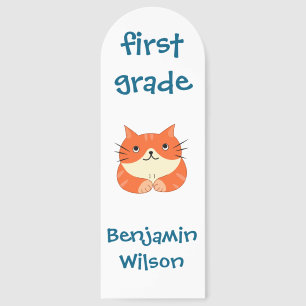 Back to School First Grade Cute Cat for Kids Bookmarks