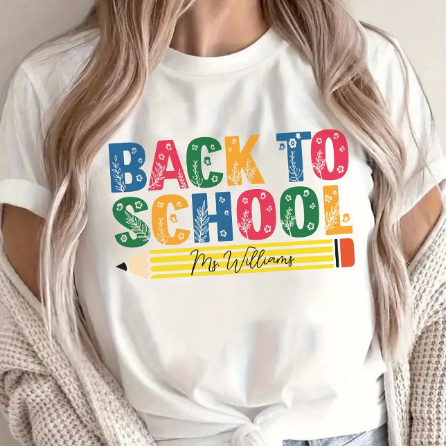 Back to School Floral Custom Shirt for Teachers (back to school shirt, floral teacher shirt, custom teacher gift, personalized student gift,)