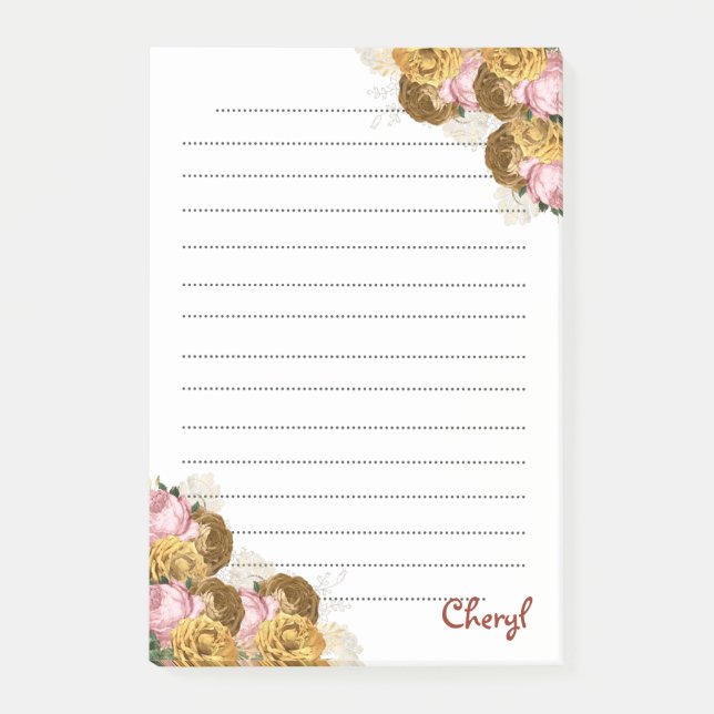 Back to School Floral Post-it Notes (Front)