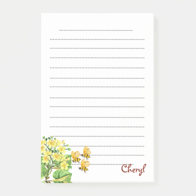 Back to School Floral Post-it Notes (Front)