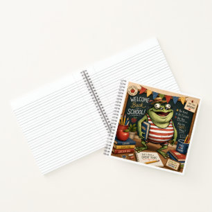 Back to School Frog PNG, Teacher Classroom Decor,  Notebook