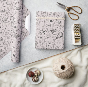 Back to School Fun and Elegant Dusty Pink Wrapping Paper