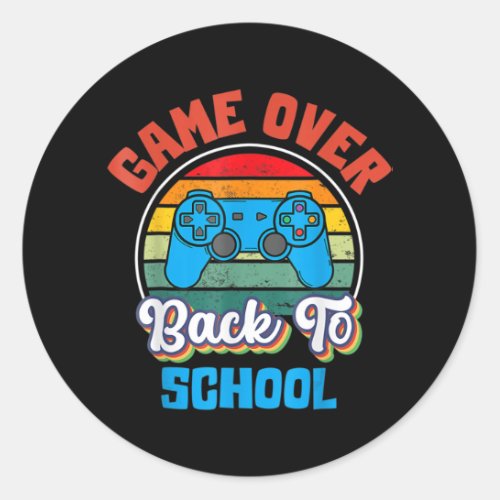 Back to School Fun Game Over Teacher Student Contr Classic Round Sticker