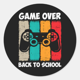 Back To School Fun Game Over Teacher Student Video Classic Round Sticker