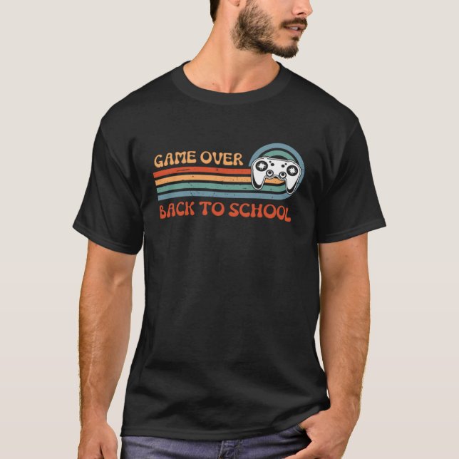 Back to School Funny Game Over Teacher Student Vid T-Shirt (Front)