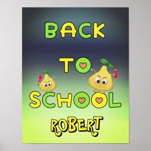 Back to school funny pears poster