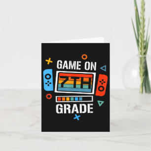 Back To School Game On 7th Grade Funny Gamer Kids Card