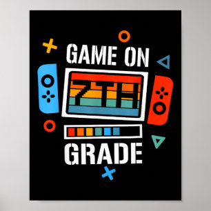 Back To School Game On 7th Grade Funny Gamer Kids Poster