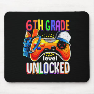 Back To School Gamepad Sixth 6th Grade Level Unloc Mouse Pad