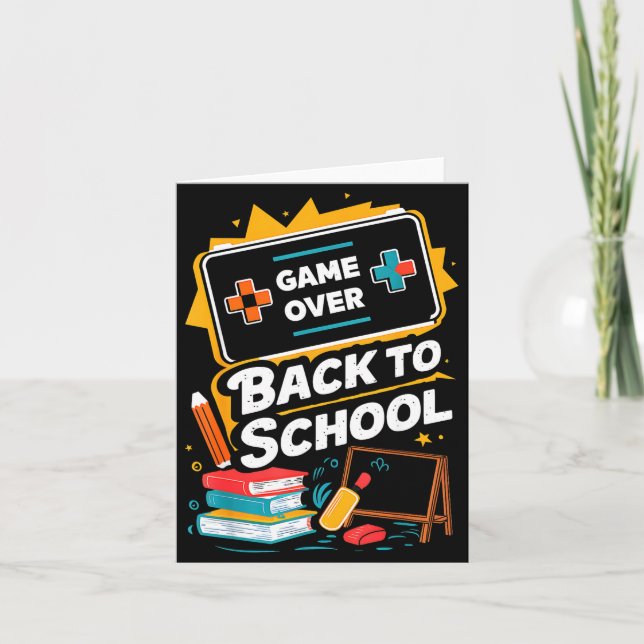 Back to School Gamer Level Up New School Year Card (Front)