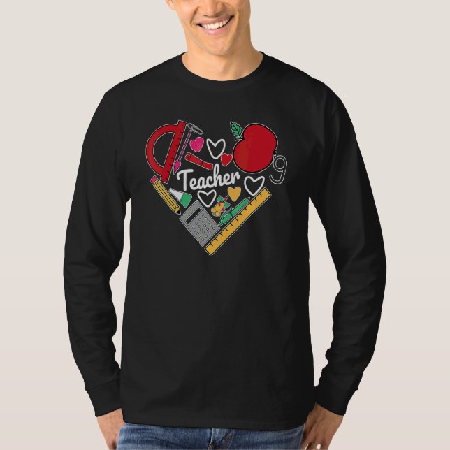 Back To School Geek Nerd Math Science Teacher Math T-Shirt (Front)