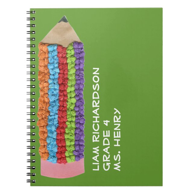 Back to school gift - personalized spiral notebook (Front)