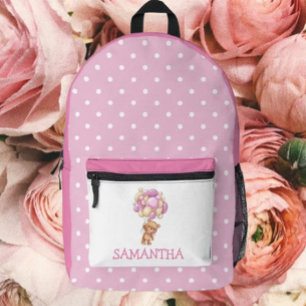 Back to school Girl Bear theme Printed Backpack