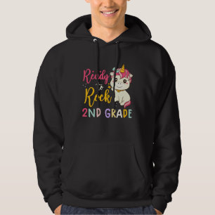 back to school girls ready to rock 2nd grade Unic Hoodie