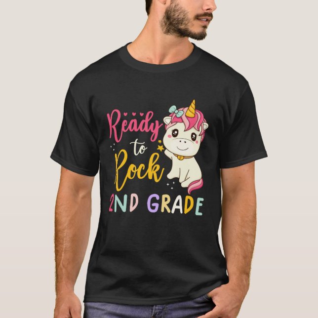 back to school  girls ready to rock 2nd grade Unic T-Shirt (Front)