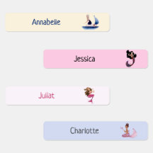 Back to school Girly Mermaid Custom Pastel Name