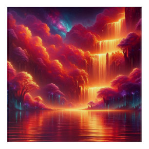 Back to School Glowing Crimson Falls Acrylic Print