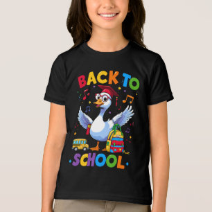 Back to School Goose – Colorful Fun T-Shirt Design Tri-Blend Shirt