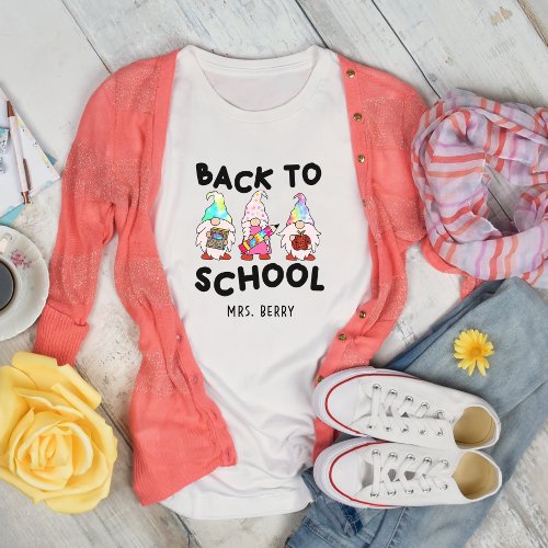 Back to School Groovy Gnomes Teacher T_Shirt
