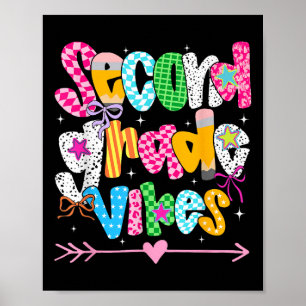 Back To School Groovy Teacher Second Grade Vibes S Poster