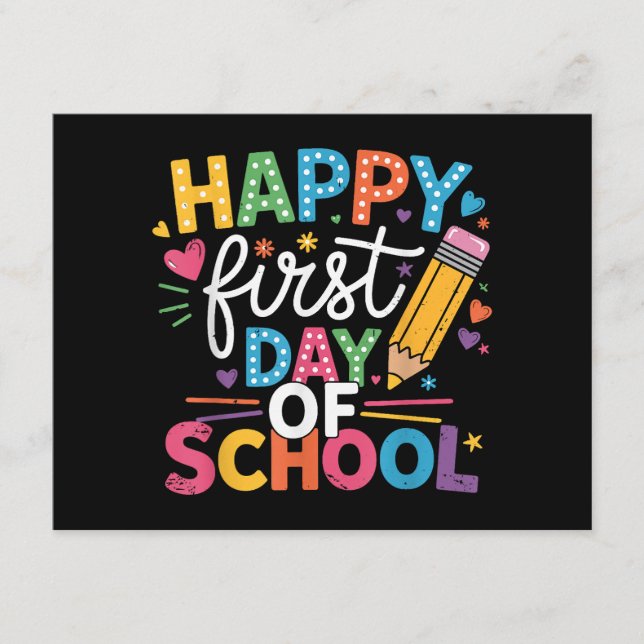 Back To School Happy First Day Of School Teacher B Enclosure Card (Front)