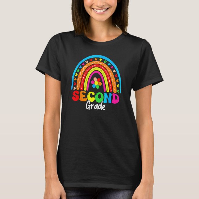 Back To School Happy First Day Of Second Grade Tea T-Shirt (Front)
