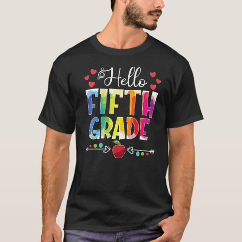 Back To School Hello 5th Grade Teacher Student Gir T_Shirt