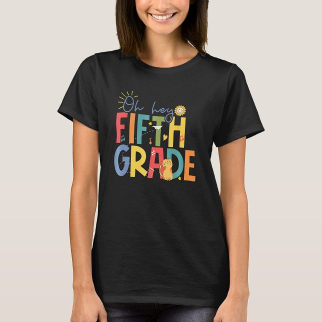 Back To School Hello Fifth Grade Teacher Hello 5th T-Shirt (Front)