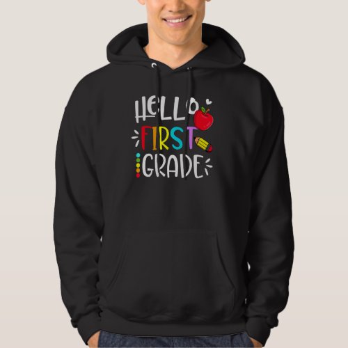 Back To School Hello First 1st Grade Tie Dye Penci Hoodie