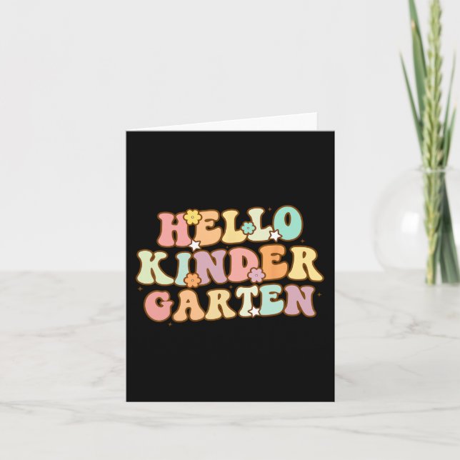 Back To School Hello Kindergarten For Kids Boy Gir Card (Front)