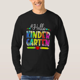 Back To School Hello Kindergarten Girls Boys Teach T-Shirt
