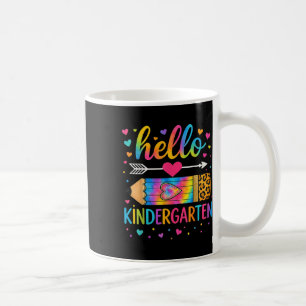 Back To School Hello Kindergarten Leopard Tie Dye  Coffee Mug