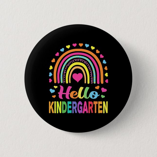 Back to School Hello Kindergarten Squad Teachers W Button (Front)