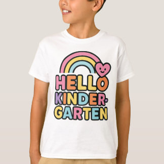 Back to School Hello Kindergarten Teacher Kids T-Shirt
