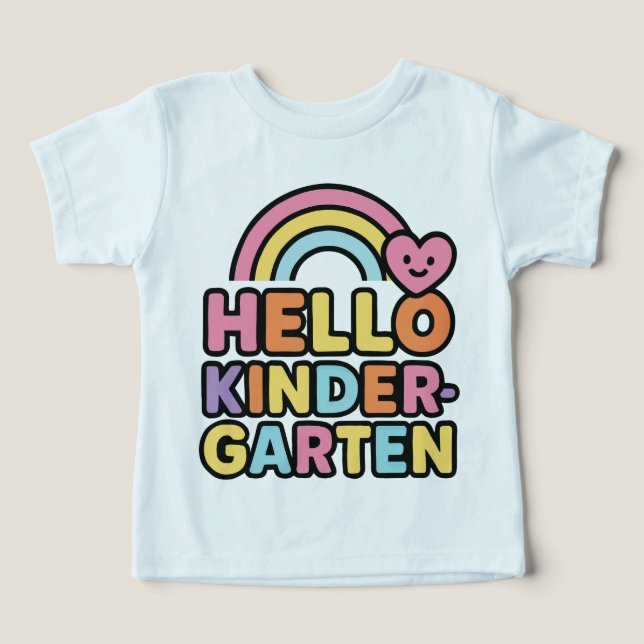 Back to School Hello Kindergarten Teacher Kids Toddler T-shirt (Design Front)