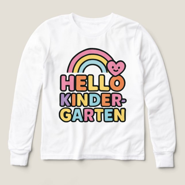 Back to School Hello Kindergarten Teacher Kids Tri-Blend Shirts (Design Front)
