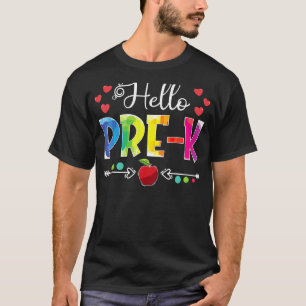 Back To School Hello Pre K Girls Boys Teacher Stud T-Shirt