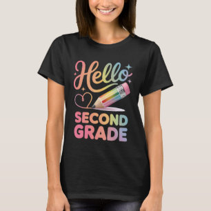 Back To School Hello second 2nd Grade Tie Dye Teac T-Shirt