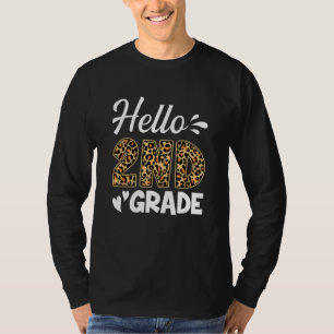 Back To School Hello Second Grade 2nd Grade Leopar T-Shirt