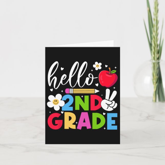 Back To School Hello Second Grade Team 2nd Grade B Card (Front)