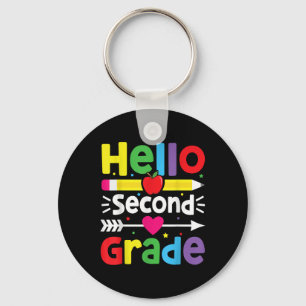 Back To School Hello Second Grade Team 2nd Grade B Keychain