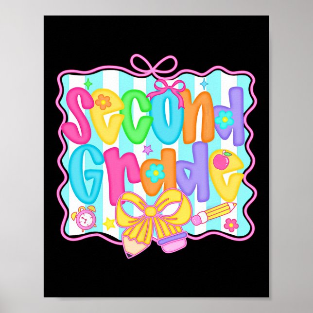 Back To School Hello Second Grade Team 2nd Grade B Poster (Front)