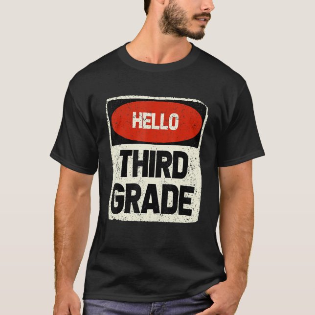 Back To School Hello Third 3rd Grade For Kids Boy  T-Shirt (Front)