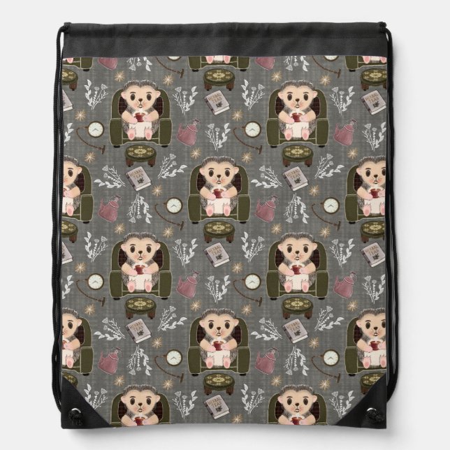 Back to School / Holly the Hedgehog Drawstring Bag (Front)