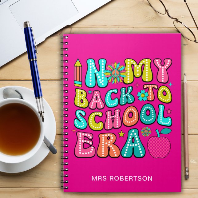 Back to school hot pink teacher spiral notebook (Creator Uploaded)