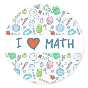 Back to school: "I love math" sticker