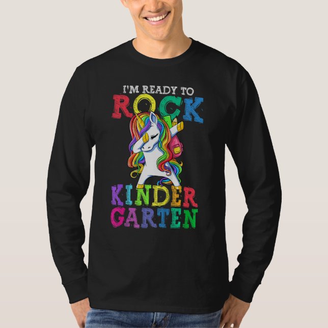 Back To School I m Ready To Rock Kindergarten Unic T-Shirt (Front)