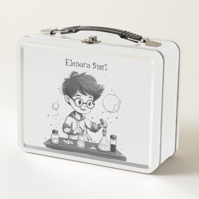 Back To School I Science 8 Metal Lunch Box (Front)